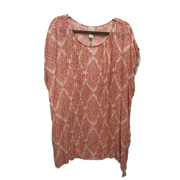 Chico's Tops - NWT Chico’s Women’s Poncho Orange Tassel Covering Beach Coastal Boho Sz S/M